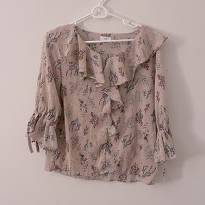 Flower blouse pink women (blackpink style blouse)
